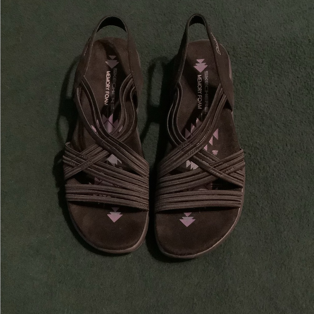 NWOT Skechers Memory Foam Black Sandals Size 8 New without Box